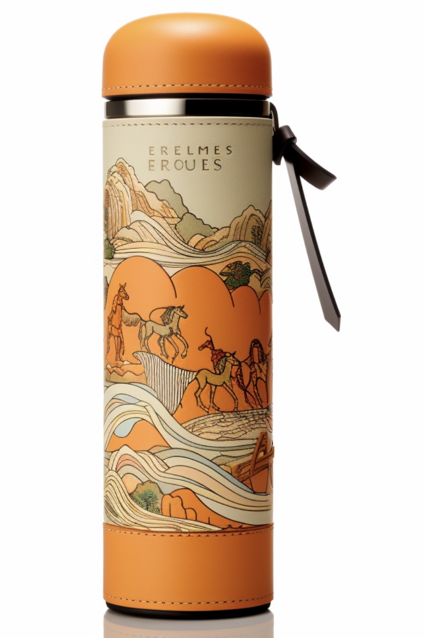 Orange illustrated bottle sleeve